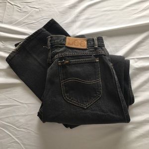 Vintage lee grey 100% cotton denim mom straight leg jean size 29 woman’s